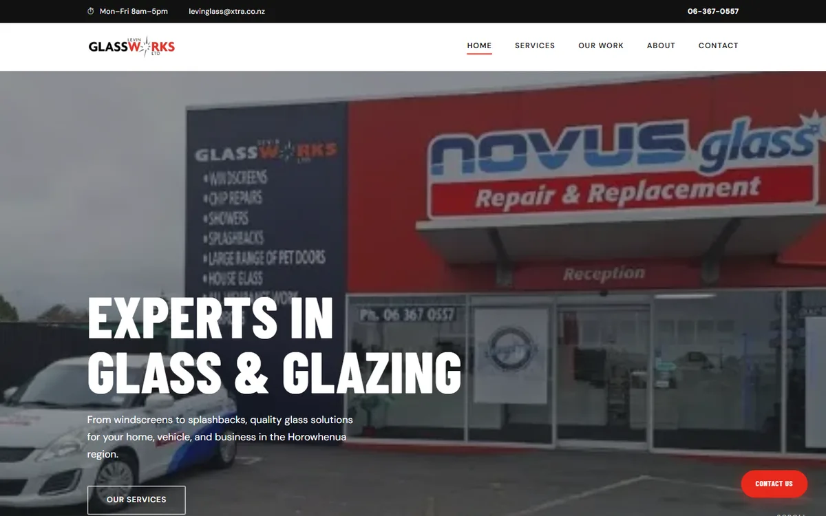 Levin Glassworks website home page